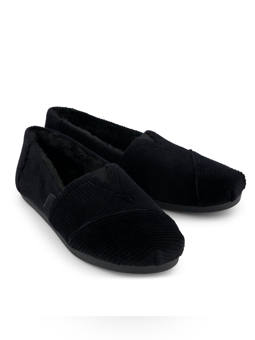 Toms Black Velvet Slip-On Women's Shoes